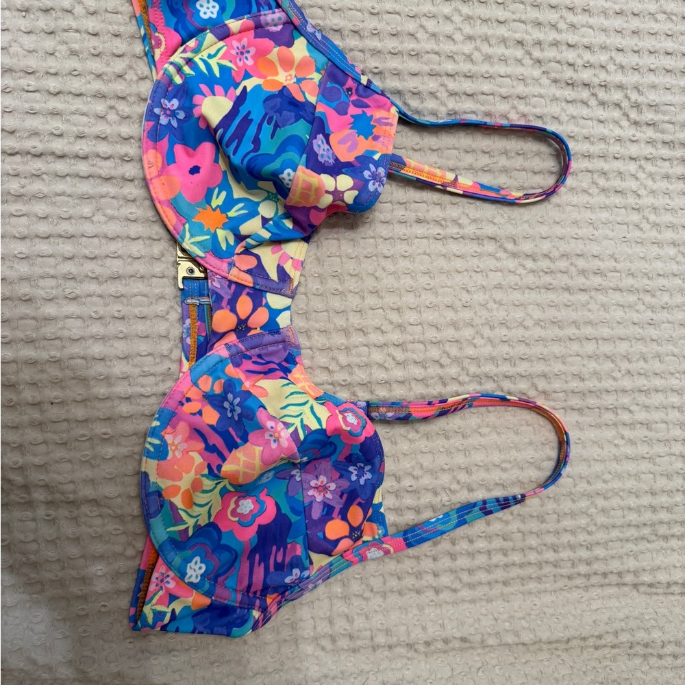 Floral Multicolor Bikini Top